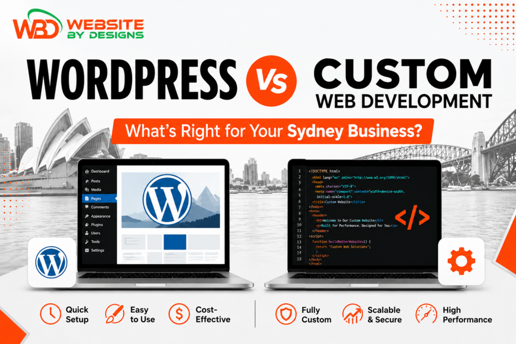 WordPress vs Custom Web Development Sydney wordpress vs custom web development for sydney businesses